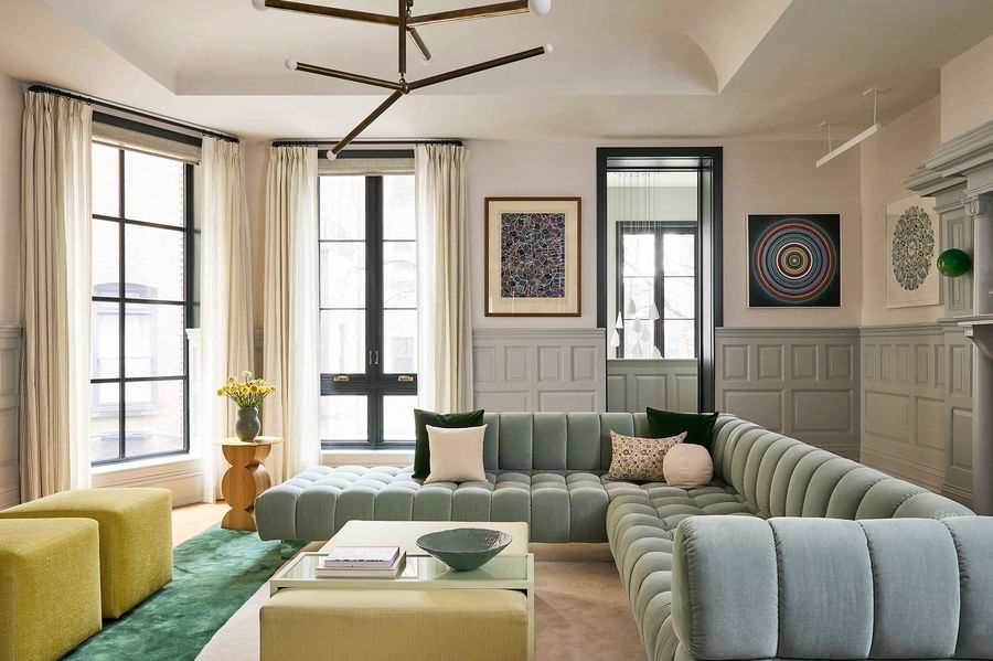 Restored bright interior living space after repair work is finished